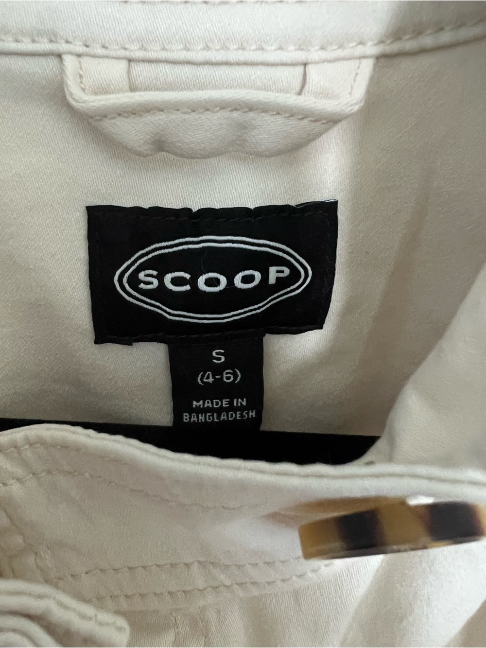 Scoop Button Front Swing Jacket/Top-Cream - Picture 3 of 11